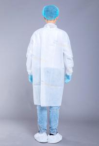 Quality Medical Water Repellent 80gsm Disposable Lab Coats With Cuffs wholesale