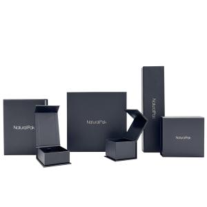 Quality Black Clamshell Magnetic Closure Jewelry Box Custom Size Cardboard Wallet Boxes wholesale