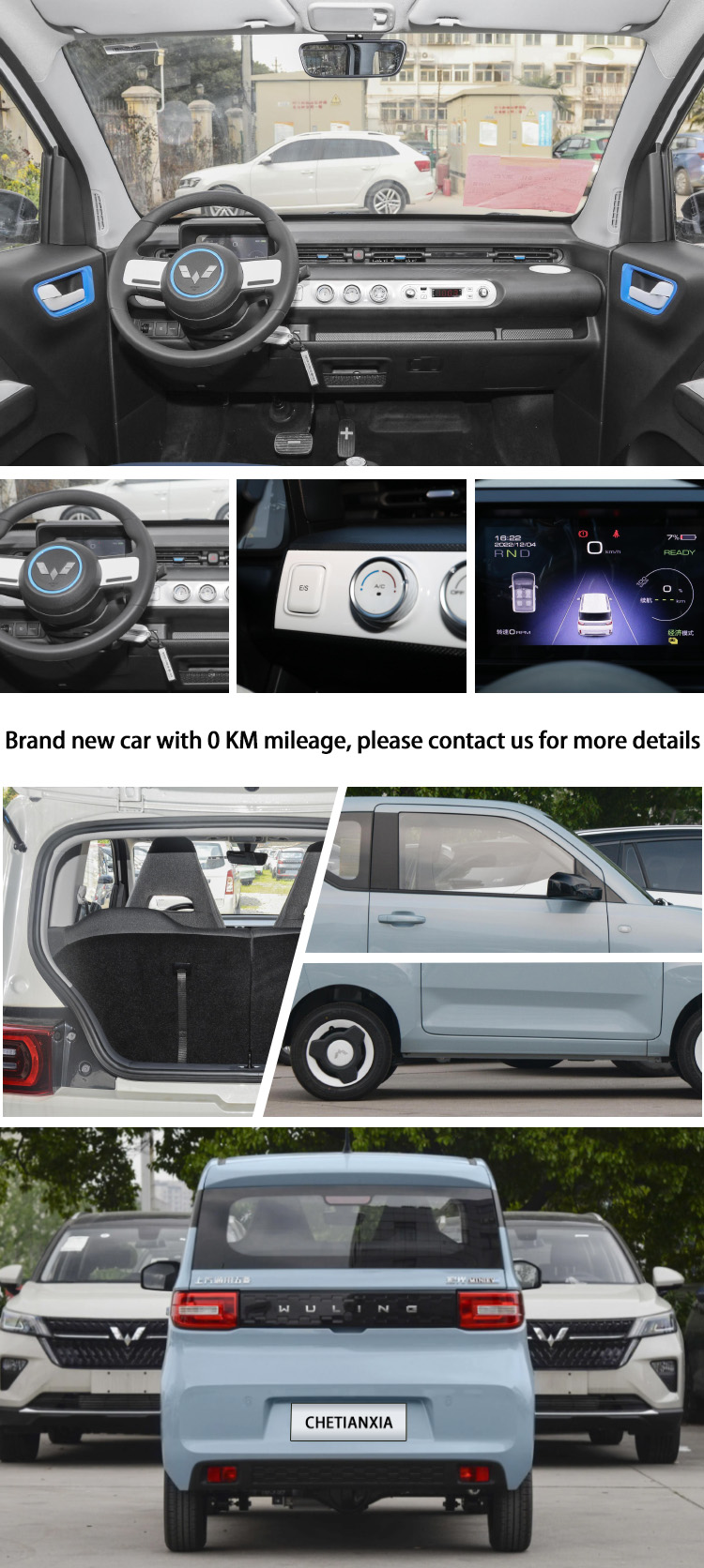Sleek 4 Seater Mini EV Cars Powered Wuling Hongguang Vehicles