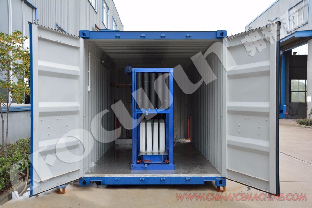 960kg Containerized Direct Refrigeration Block Ice Machine OEM