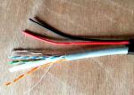 Double Jacket PE+PVC UTP CAT6+2C Outdoor Video Cable , Siamese Camera Cable With
