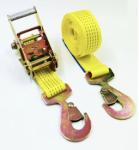 2:1 Yellow 4000KG EN 12195-2 50mm Ratchet Tie Down Straps
