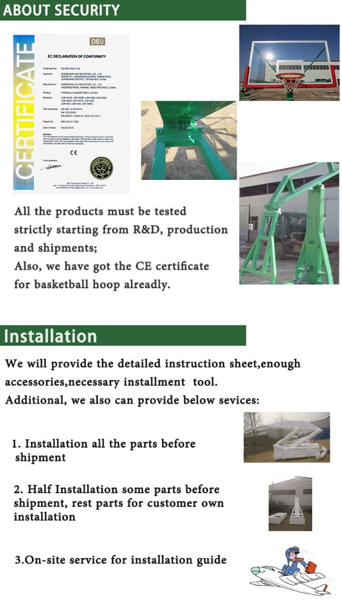 Professional Portable Basketball System With Adjustable Mounting Pole