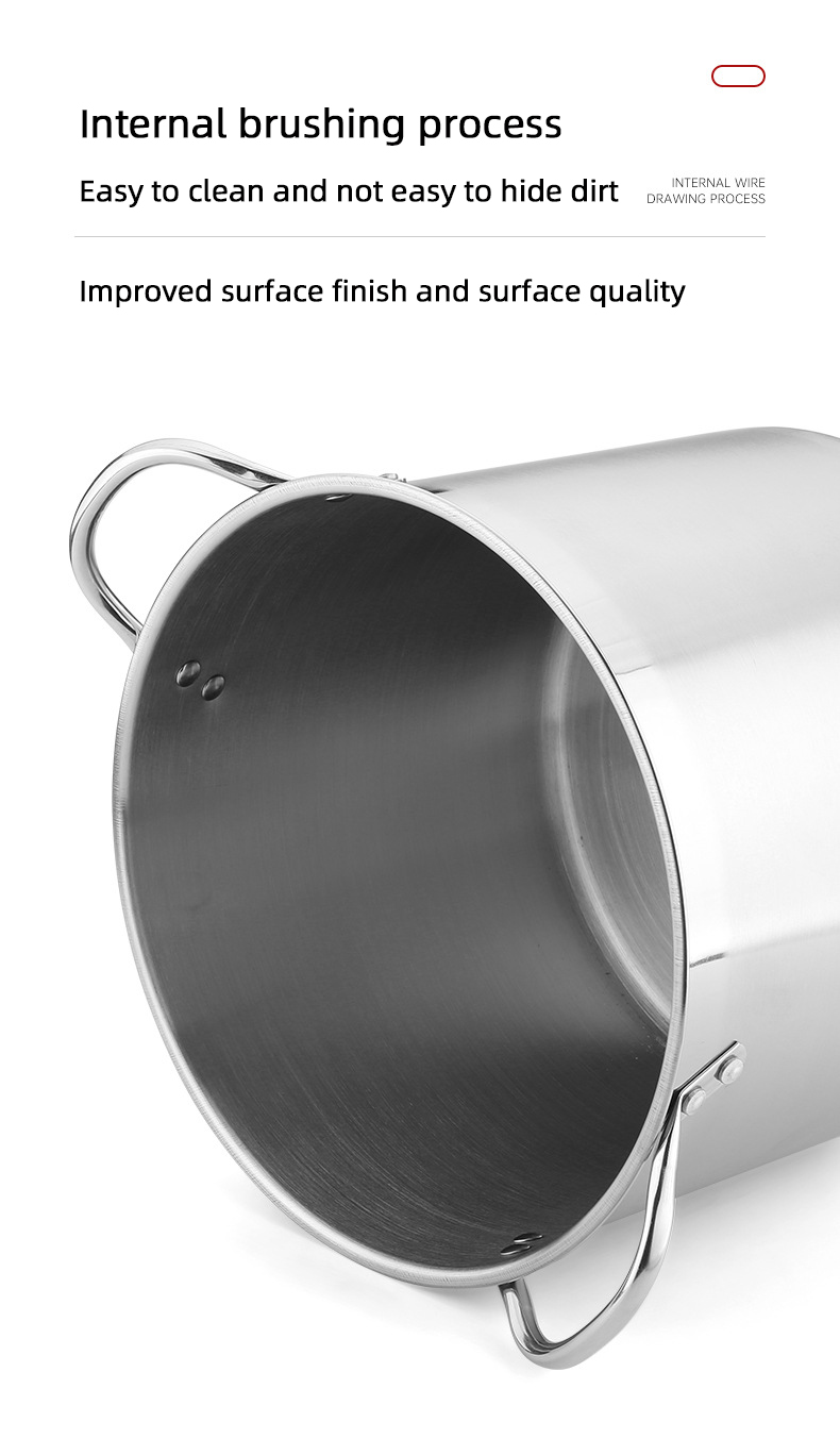 Good Selling Silver Large Capacity Cookware Stew Pots Cooker SS 304 Cooking Pots With Binaural Handle