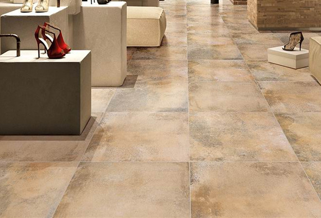 Outdoor Decorative Cement Floor Tiles Floor Particels Matt Surface Treatment