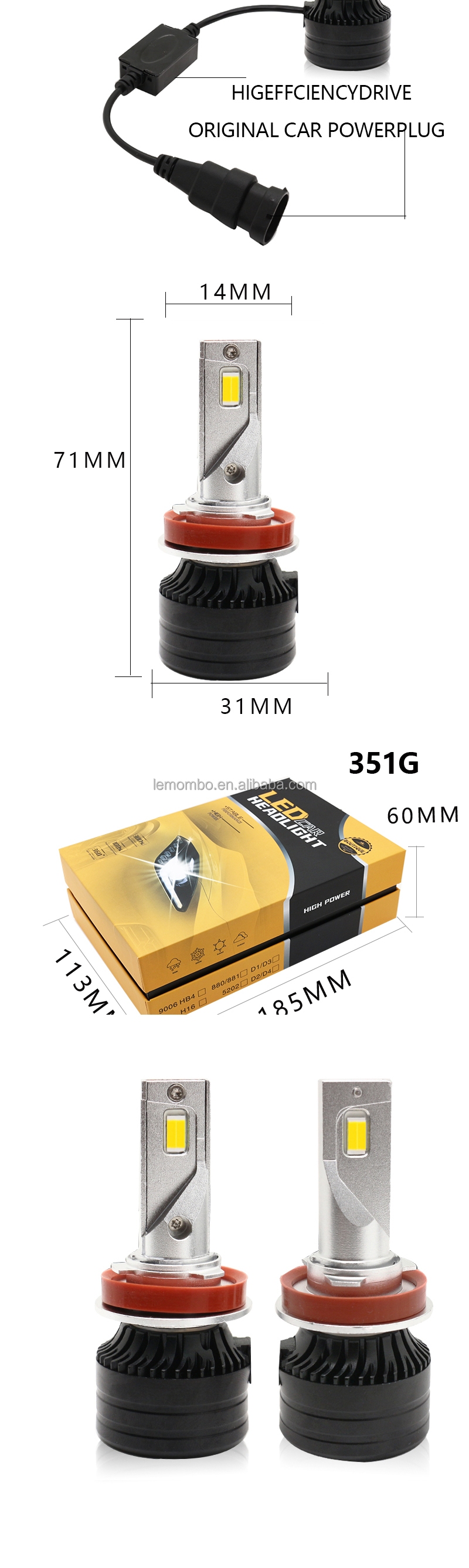H11 H8 50W 5730 12-24V Universal Brightest Led Fog Lights 30w Cree Headlight