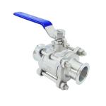 Straight Through Type DN15-DN100 304 Stainless Steel 3PC Clamp Ball Valve with