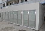 Walk-in freezer for supermarket beverage display