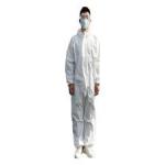 SMS White Protective Disposable Suit With Hood Suppliers Manufacturers