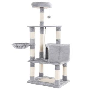 Quality Adjustable Sturdy Wooden Cat Tree Box Tall Corner Activity Centre With Basket wholesale