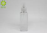Square Shape Cosmetic Spray Bottles , Clear Plastic Spray Bottles