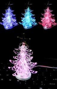 Quality USB 7 color fiber tree with top star promotion gift wholesale