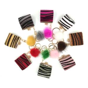 Quality Zebra Stripe Coin Bag Keychain wholesale