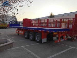 Quality 40 Tons 12pcs Tire Container Flatbed Trailer With BPW Axle wholesale