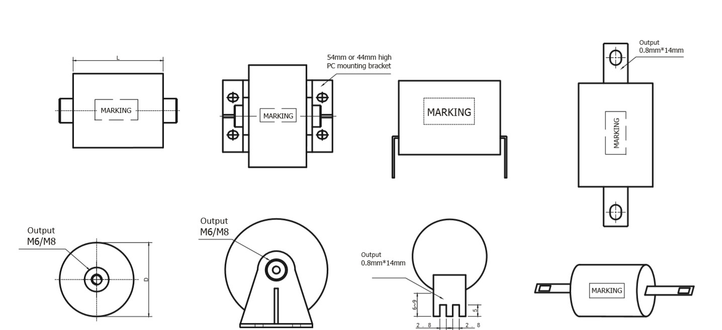 2000VDC 750VAC 50A Resonance Film Capacitor