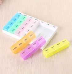 Quality 28 Grid Travel Pill Case Split Single Portable Colorful 28 Grid Medicine Box wholesale