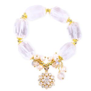 Quality Handmade Gemstone Bracelet Adjustable Charms Clear Quartz Bracelet Natural Stone Pearl Jewelry For Party Daily Wearing wholesale