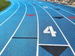 Blue 13mm Eco Sports Flooring Secondary School Rubber Running Track And Field