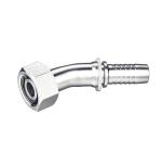 Metric 45 Degree Female Hose Fitting for High Temperature DIN Hose Cut Through