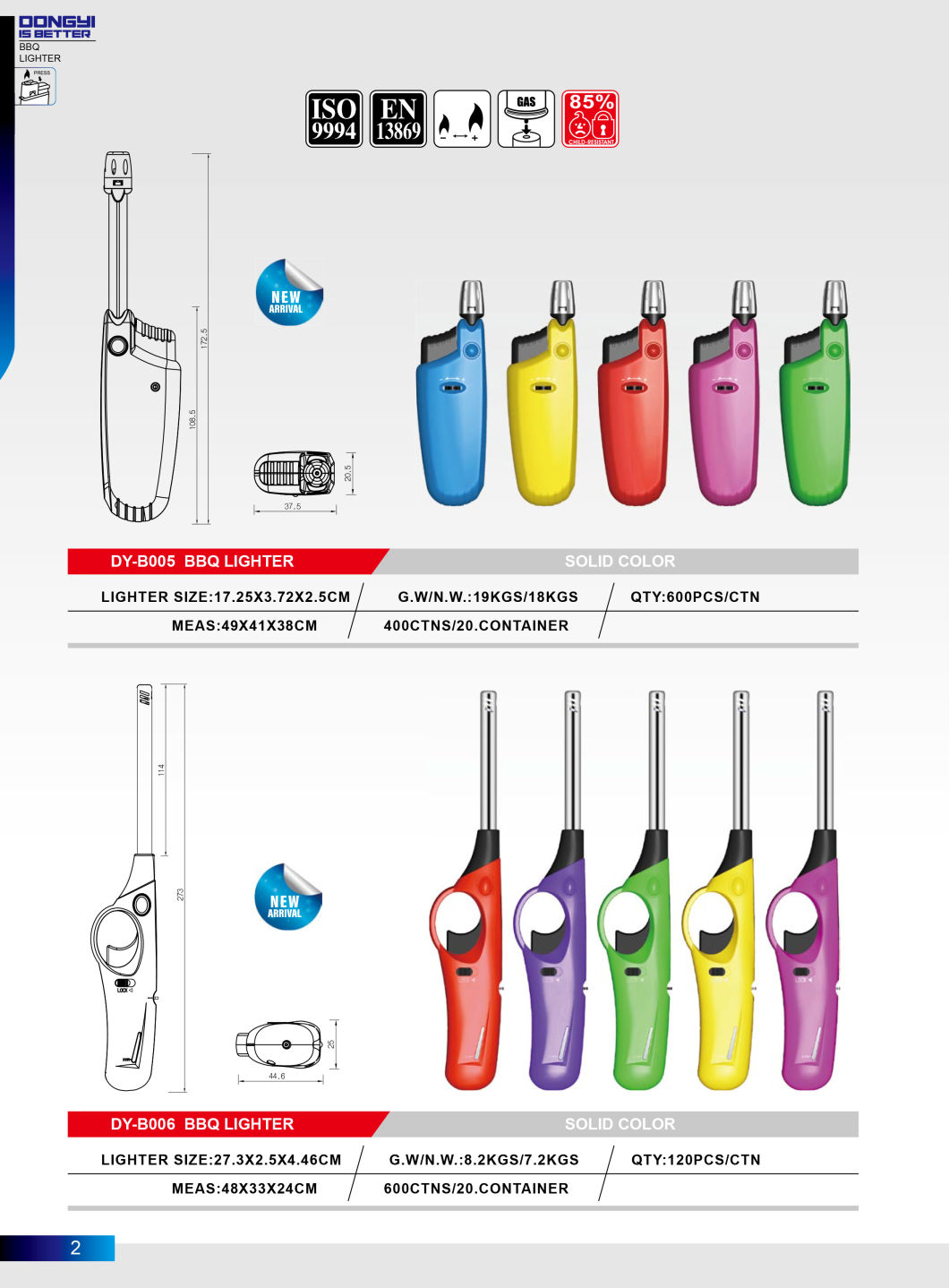 2021 Hunan Dongyi New Develop BBQ Gas Kitchen Electric Lighters with ISO22702 Certification