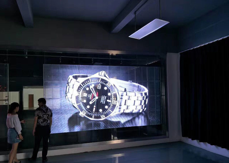 P16 Transparent Glass Led Display , Smd Rgb Glass Window Led Display