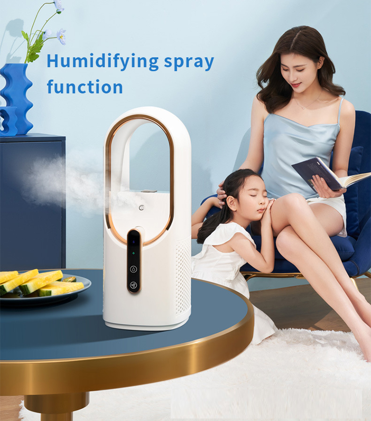 Leafless Fan Mini Air Conditioner Portable USB Rechargeable Water-cooled Air Conditioner Household Spray Humidifying Air Cooler