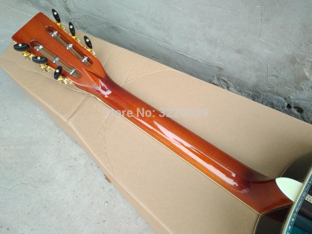 Top quality 39" 000 style acoustic guitar,Solid spruce top,Abalone inlays and Ebony fingerboard acoustic guitar