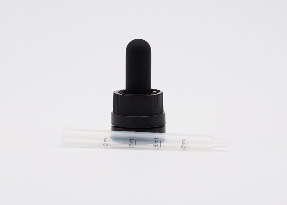 18mm Smooth Surface Matte Black Child Proof Dropper Aluminum Closure
