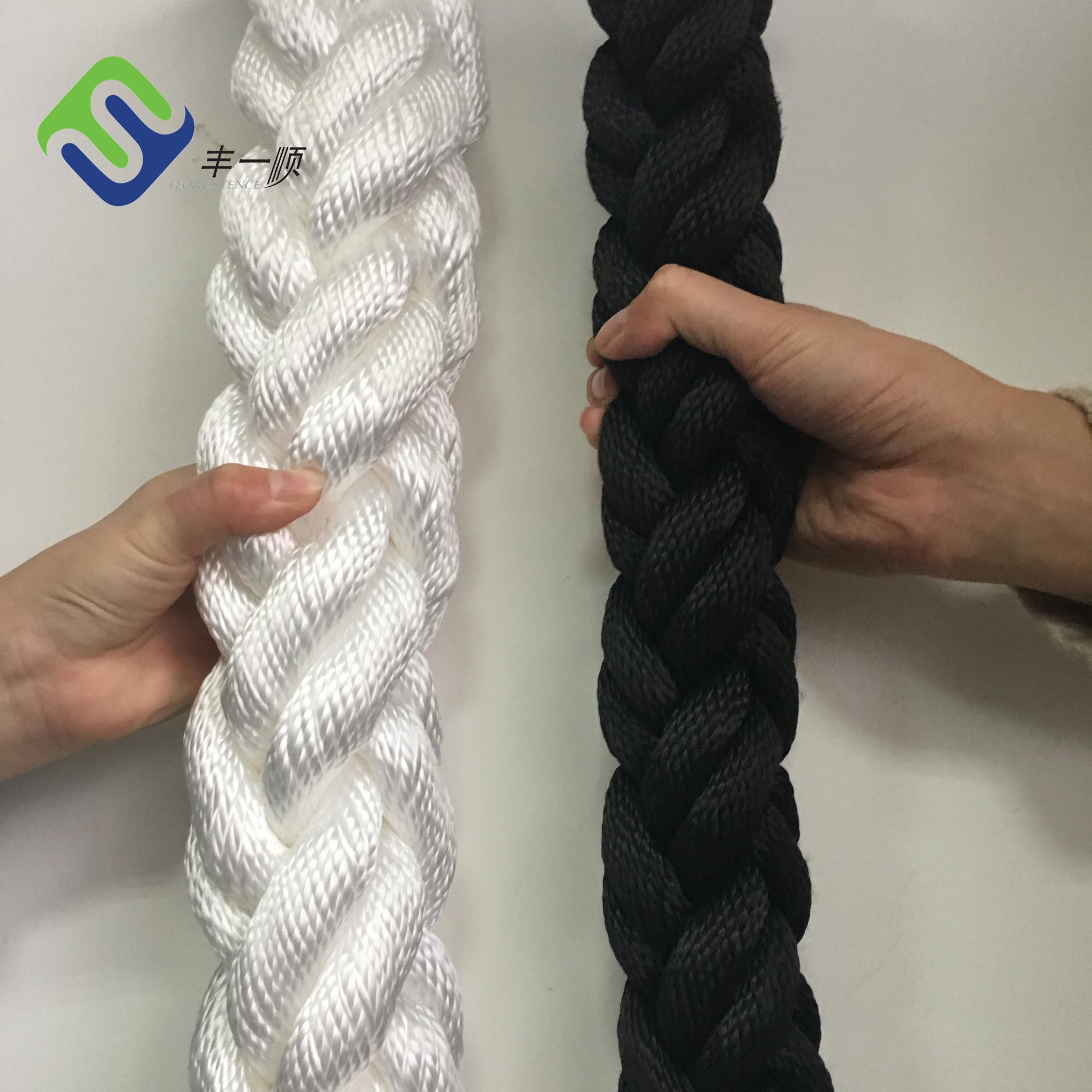 56mm Eight Strand Plaited Rope Polyester Mooring Rope For Shipbuilding