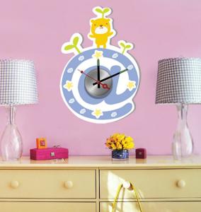 Quality Bedroom Decoration Pink Cartoon Vinyl Wall Sticker Clock Wall Decoration 10A117 wholesale