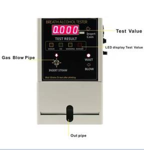 Quality Fuel Cell White Coin Operated Breathalyzer Machines Wall Mounted Bar Restaurant Hotel At319 wholesale