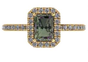 Quality OV6X8mm 14K Solid Gold Jewellery , Rectangle 1.3 Carat Diamond Engagement Ring wholesale