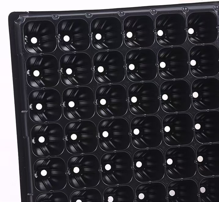 50 Cells Nursery Seedling Tray Black Hydroponics Seed Sprouting Tray