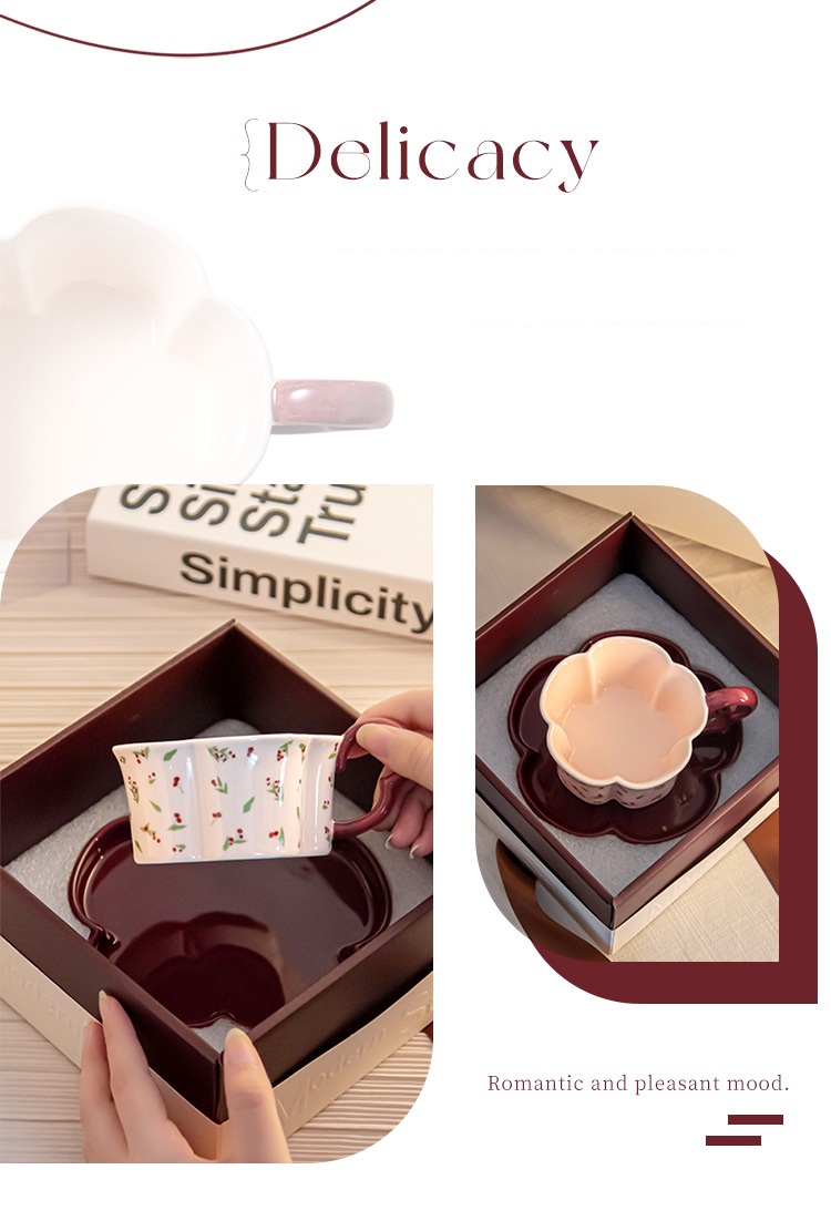 Vintage Afternoon Tea Flower Shaped Tea Cups And Saucers Cappuccino Mug Porcelain Set