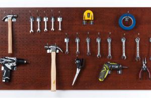 Quality Easy Assembly 8mm Wood Grain MDF Pegboard wholesale