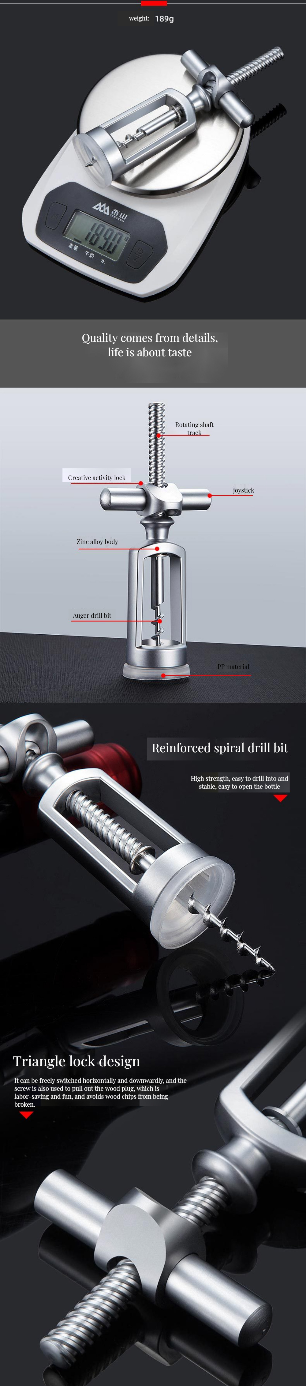 Multifunction Stainless Steel Wine Bottle Opener for Easy Opening and Corkscrew Removal