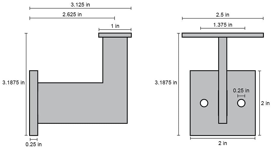 Contemporary Steel Stair Rail Linear Handrail Bracket for Simple Handrail Installation