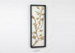 Wooden Framed Metal Floral Design Wall Art Decoration For Home Gallery Hotel
