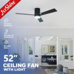 Smart Remote Fancy LED Lighting Ceiling Fans for Low Ceilings 1stshine
