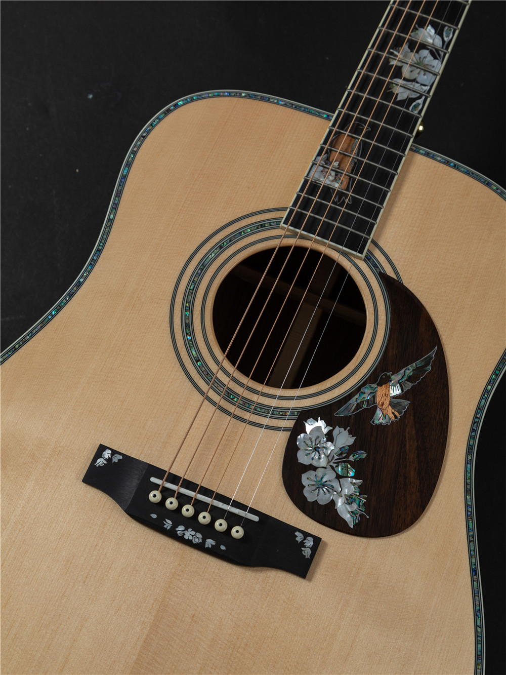 OEM custom guitar 41 inch solid spruce top D45f style handmade Acoustic Guitar with pickup 301 fishman