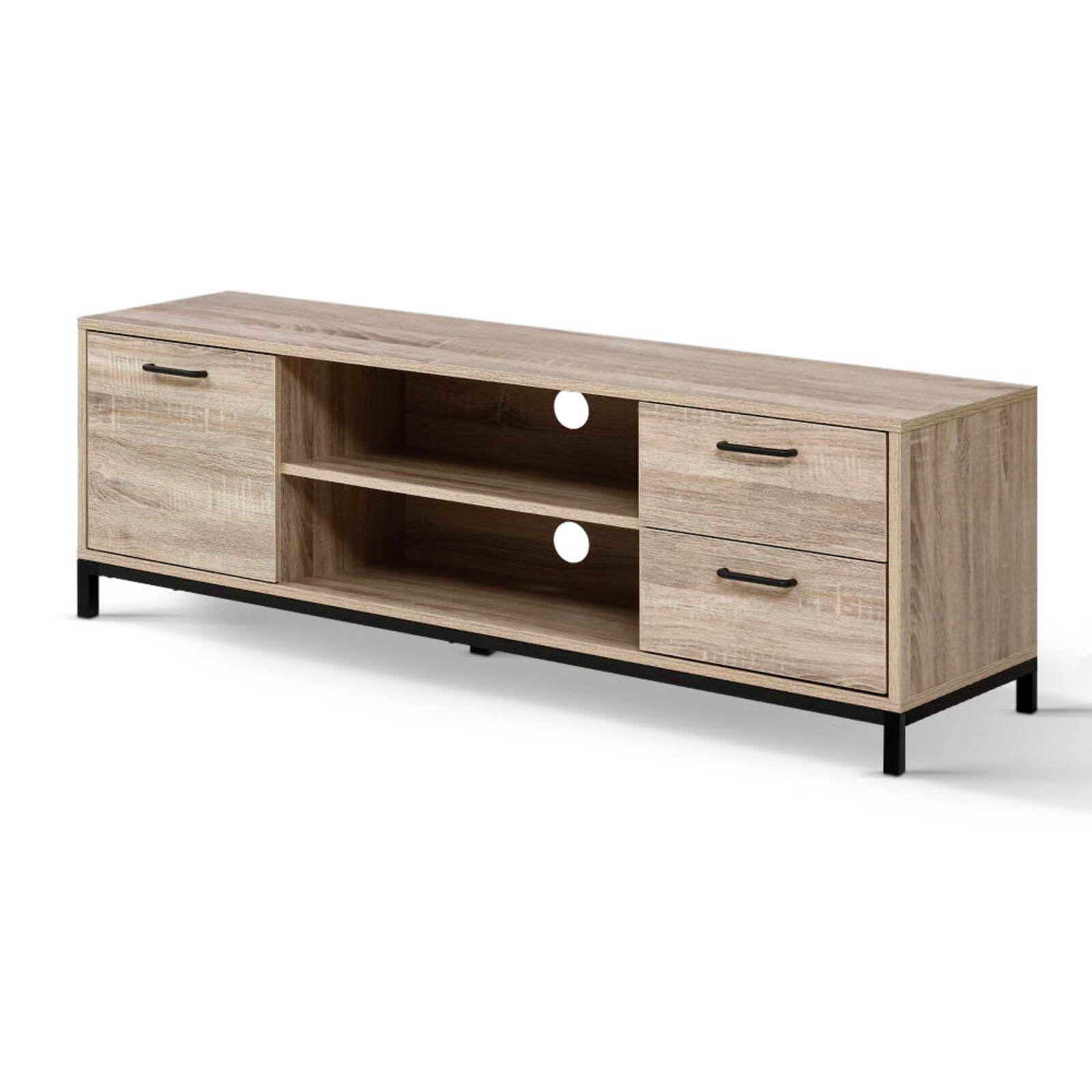 Wood Style PANEL Living Room TV Unit and Coffee Table Set for Apartment Entertainment