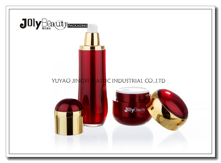 Elegant Acrylic Plastic Lotion Bottles Jars With Square Cosmetic Packaging