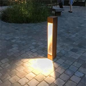 Quality Outdoor Urban Led Solar Bollard Lights Box Corten Steel Garden Lighting wholesale