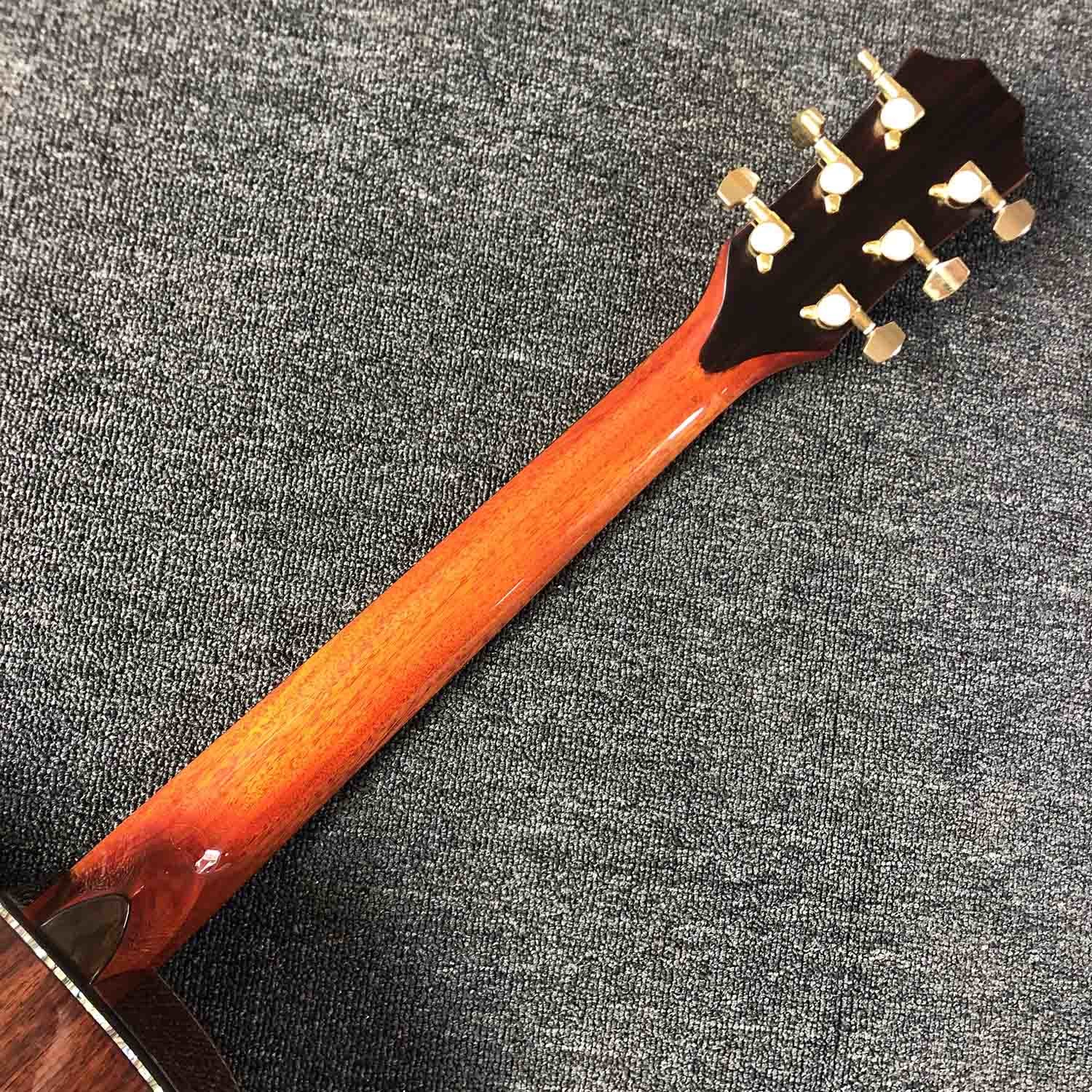 Ebony Fingerboard 41 Inch Acoustic Electric Guitar with Arm Rest Real Abalone AAAA Solid Spruce Top Cutaway Acoustic Gui