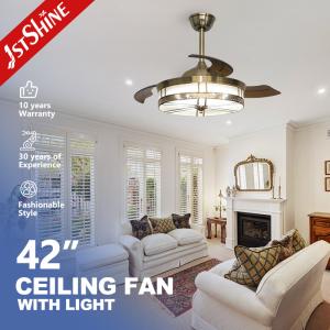 Quality Decorative Retractable Ceiling Fan Light DC Motor Acrylic Blades wholesale