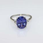 Fashion Jewelry 7mmx9mm Tanzanite Cubic Zirconia Sterling Silver Ring (R247)