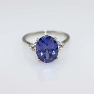 Quality Fashion Jewelry 7mmx9mm Tanzanite Cubic Zirconia Sterling Silver Ring (R247) wholesale