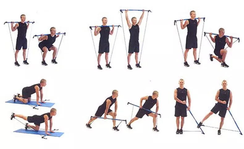 Custom 100cm Pilates Bar Kit With Resistance Bands Gym Yoga Exercise