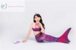 3PCS Purple Mermaid Tail For Swimming , Girls Mermaid Tail Swimsuit