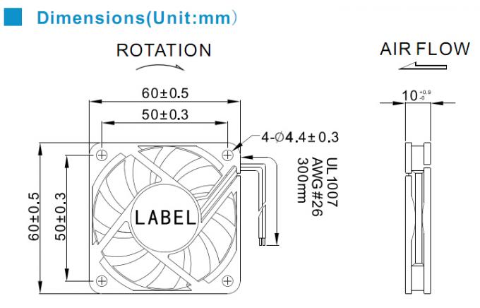 Ball / Sleeve Bearing Dc Ventilation Fan Notebook Cooling Fan With Plastic Impeller